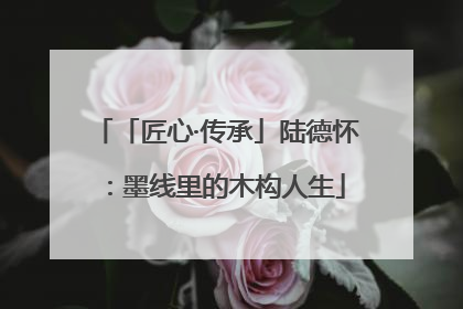 「匠心·传承」陆德怀：墨线里的木构人生