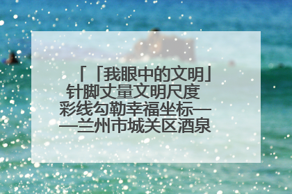 「我眼中的文明」针脚丈量文明尺度 彩线勾勒幸福坐标——兰州市城关区酒泉路街道办事处