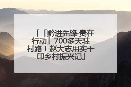 「黔进先锋·贵在行动」700多天驻村路！赵大志用实干印乡村振兴记