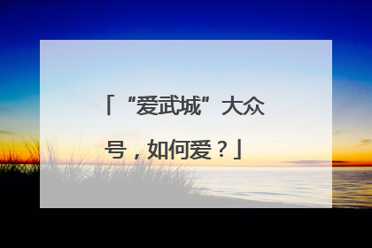 “爱武城”大众号，如何爱？