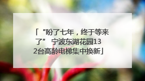 “盼了七年，终于等来了” 宁波东湖花园132台高龄电梯集中换新