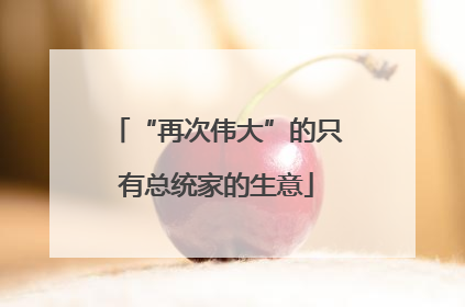 “再次伟大”的只有总统家的生意