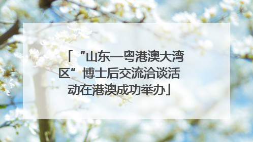 “山东—粤港澳大湾区”博士后交流洽谈活动在港澳成功举办