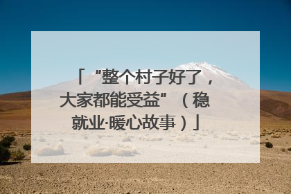 “整个村子好了，大家都能受益”（稳就业·暖心故事）
