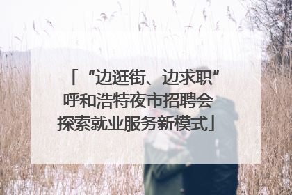 “边逛街、边求职” 呼和浩特夜市招聘会探索就业服务新模式