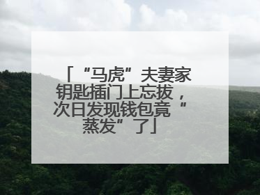 “马虎”夫妻家钥匙插门上忘拔，次日发现钱包竟“蒸发”了