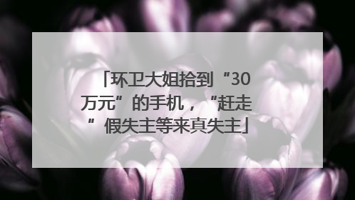环卫大姐拾到“30万元”的手机，“赶走”假失主等来真失主