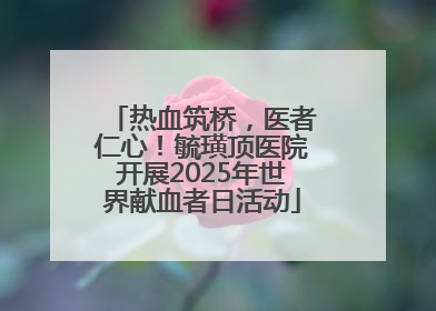 热血筑桥，医者仁心！毓璜顶医院开展2025年世界献血者日活动