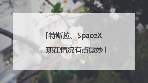 特斯拉、SpaceX……现在情况有点微妙
