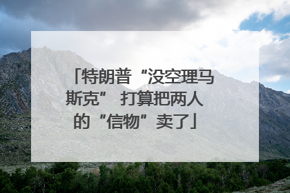 特朗普“没空理马斯克” 打算把两人的“信物”卖了
