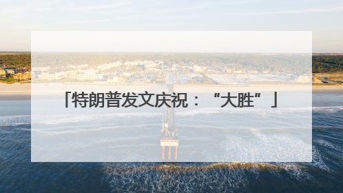 特朗普发文庆祝：“大胜”