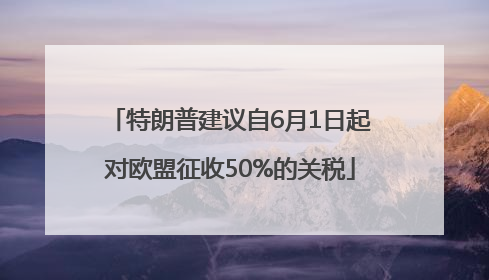 特朗普建议自6月1日起对欧盟征收50%的关税
