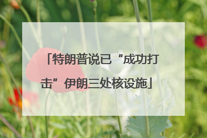 特朗普说已“成功打击”伊朗三处核设施