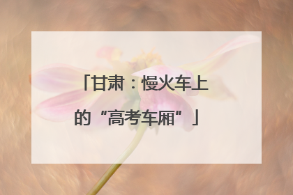 甘肃：慢火车上的“高考车厢”