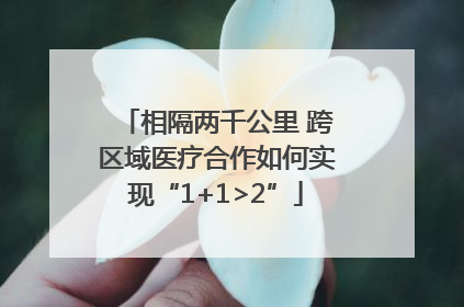 相隔两千公里 跨区域医疗合作如何实现“1+1>2”