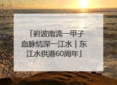 碧波南流一甲子 血脉情深一江水｜东江水供港60周年