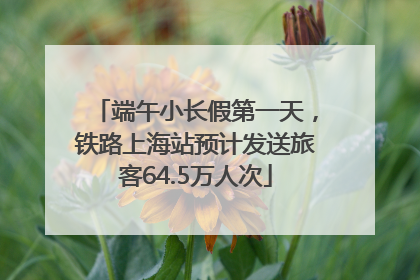 端午小长假第一天，铁路上海站预计发送旅客64.5万人次