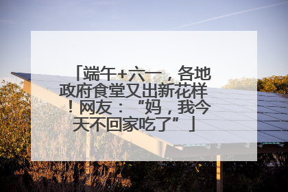端午+六一，各地政府食堂又出新花样！网友：“妈，我今天不回家吃了”