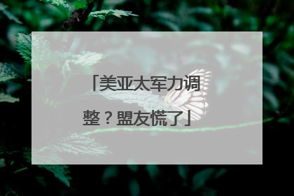 美亚太军力调整？盟友慌了