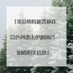 美总统特朗普称在以色列袭击伊朗前已知晓相关信息