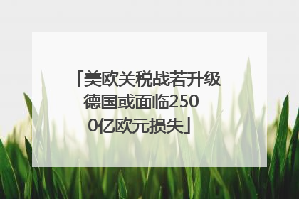 美欧关税战若升级 德国或面临2500亿欧元损失