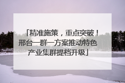 精准施策，重点突破！邢台一群一方案推动特色产业集群提档升级