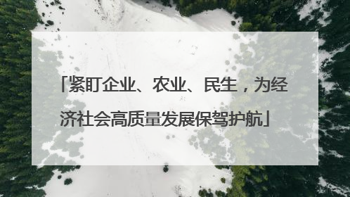 紧盯企业、农业、民生，为经济社会高质量发展保驾护航