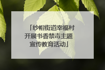 纱帽街道幸福村开展书香禁毒主题宣传教育活动
