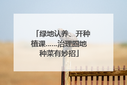 绿地认养、开种植课……治理圈地种菜有妙招