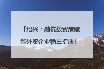 绍兴：融杭数贸港赋能外贸企业稳量提质