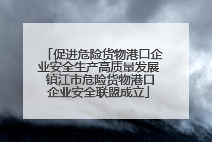 促进危险货物港口企业安全生产高质量发展 镇江市危险货物港口企业安全联盟成立