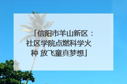 信阳市羊山新区：社区学院点燃科学火种 放飞童真梦想
