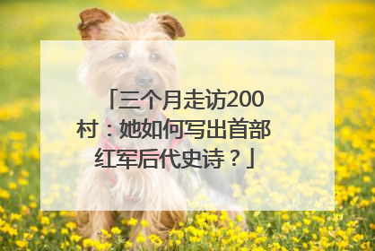 三个月走访200村：她如何写出首部红军后代史诗？