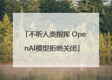 不听人类指挥 OpenAI模型拒绝关闭