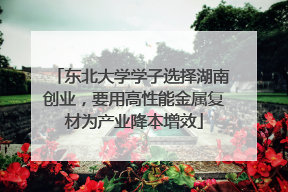 东北大学学子选择湖南创业，要用高性能金属复材为产业降本增效