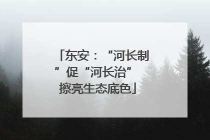 东安：“河长制”促“河长治” 擦亮生态底色
