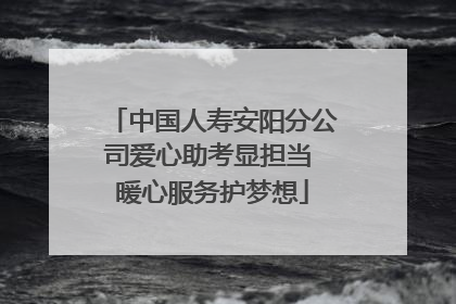 中国人寿安阳分公司爱心助考显担当 暖心服务护梦想