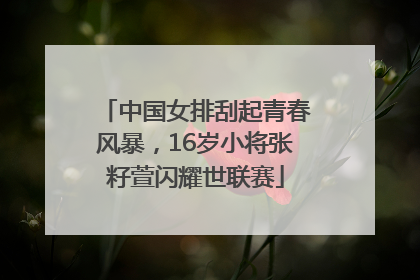 中国女排刮起青春风暴，16岁小将张籽萱闪耀世联赛