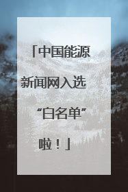 中国能源新闻网入选“白名单”啦！