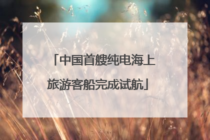 中国首艘纯电海上旅游客船完成试航