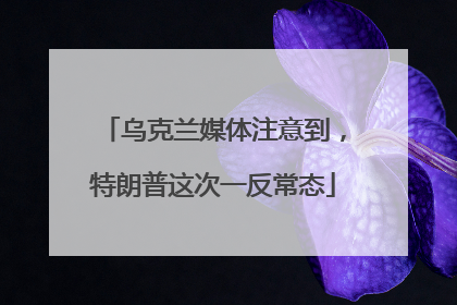 乌克兰媒体注意到，特朗普这次一反常态