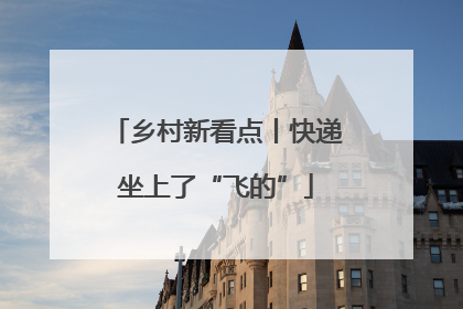 乡村新看点丨快递坐上了“飞的”