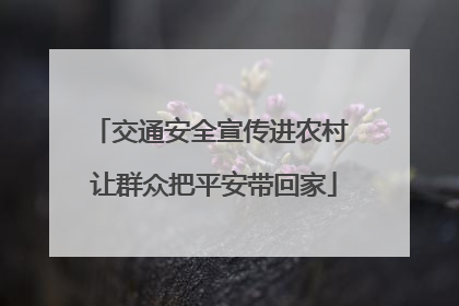 交通安全宣传进农村 让群众把平安带回家