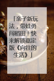 亲子新玩法，带娃勇闯稻田！快来解锁嘉定版《向往的生活》