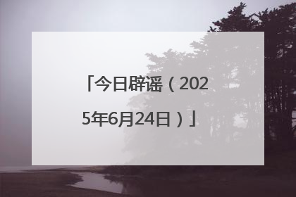 今日辟谣（2025年6月24日）