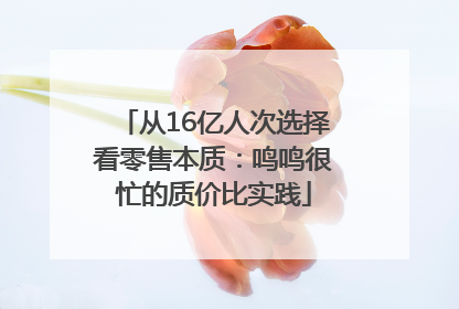 从16亿人次选择看零售本质：鸣鸣很忙的质价比实践