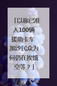 以称已准入100辆援助卡车 加沙民众为何仍在挨饿空等？