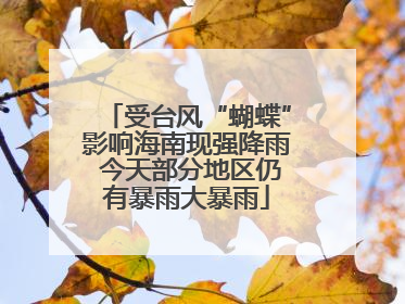 受台风“蝴蝶”影响海南现强降雨 今天部分地区仍有暴雨大暴雨