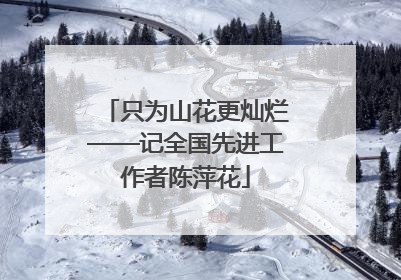 只为山花更灿烂——记全国先进工作者陈萍花