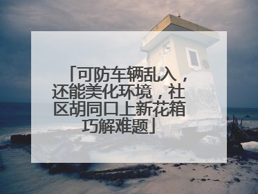 可防车辆乱入，还能美化环境，社区胡同口上新花箱巧解难题
